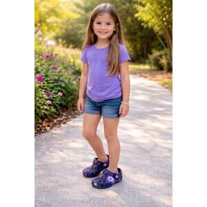 Galaxy Print Crocs Purple Cosmic Clogs Fun Comfortable Summer Shoes